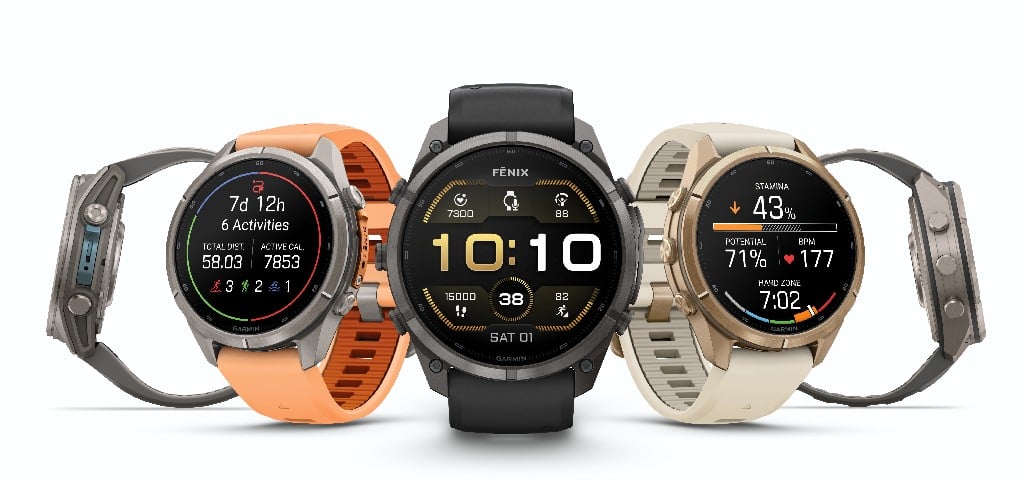 Garmin fēnix 9-serien med flere modeller i ulike størrelser og farger